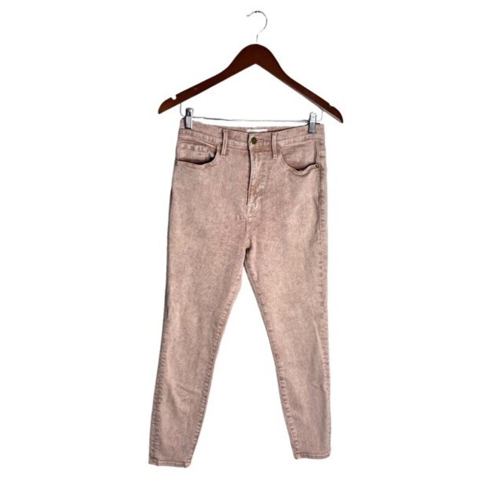 Frame Ali High Rise Jeans Cigarette Blush Asudel Acid Wash Ankle Size 29